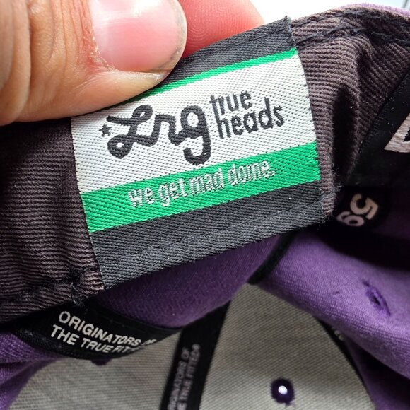 LRG x New Era 59Fifty Mens Size 7.5 Purple Fitted Cap Casual Embroidered Hat - Picture 7 of 10
